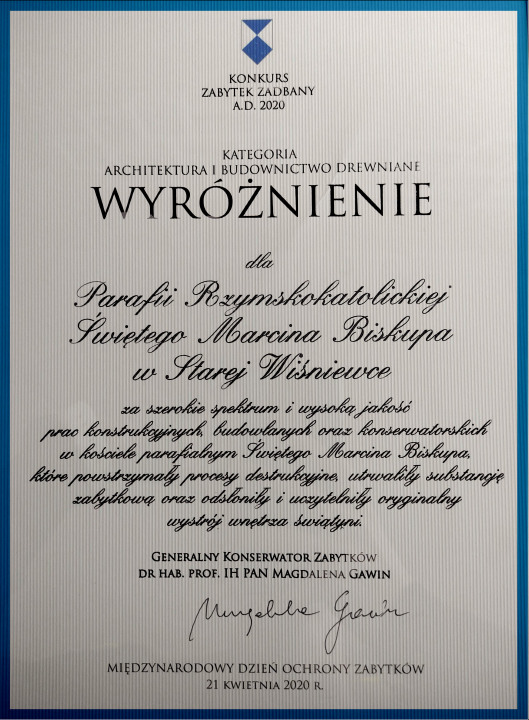 WYRÓŻNIENIE  W  KONKURSIE